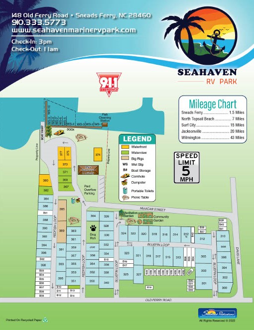 Seahaven RV Park Park Map